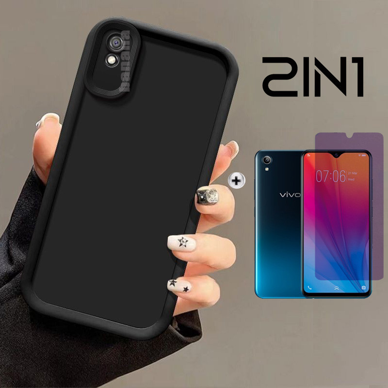 เคสโทรศัพท์กันกระแทกสําหรับVivo Y91 Y93 Y95 Y97 Y91Cเต็มแพคเกจเคสโทรศัพท์Matte Anti Drop Softฝาครอบป้องกัน + เซรามิคFrosted Softฟิล์ม