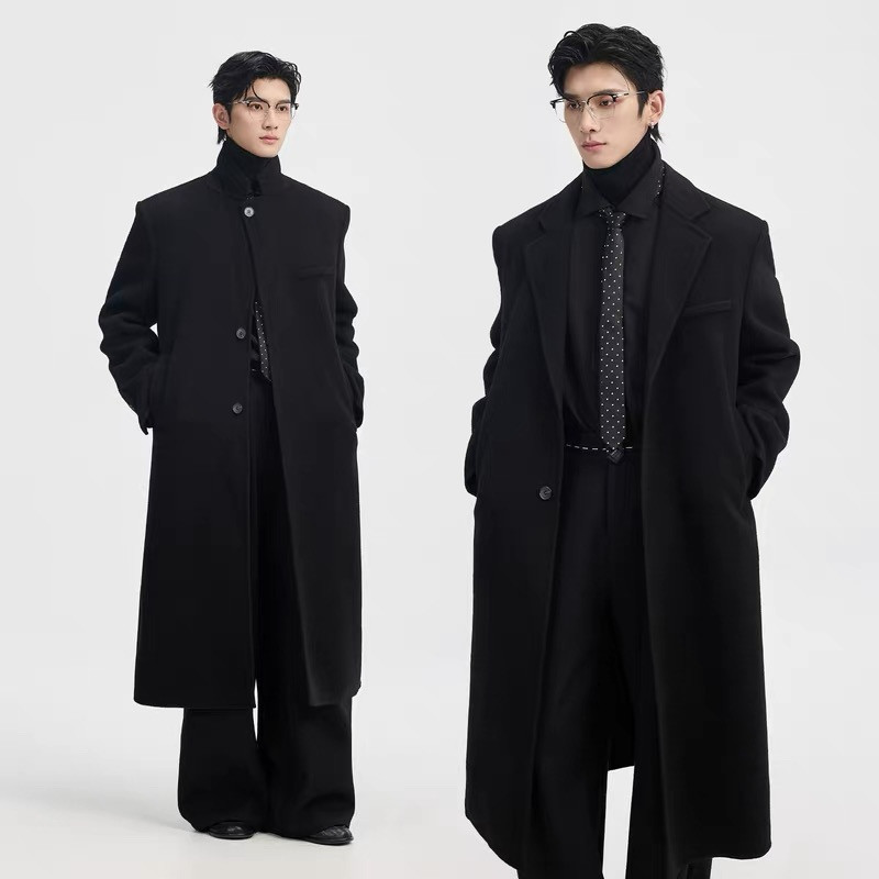 ชุดสูทคอปกความยาวกลาง สำหรับผู้ชาย แบบSlim Trench Coat เหมาะสำหรับการสวมใส่ในฤดูใบไม้ร่วง