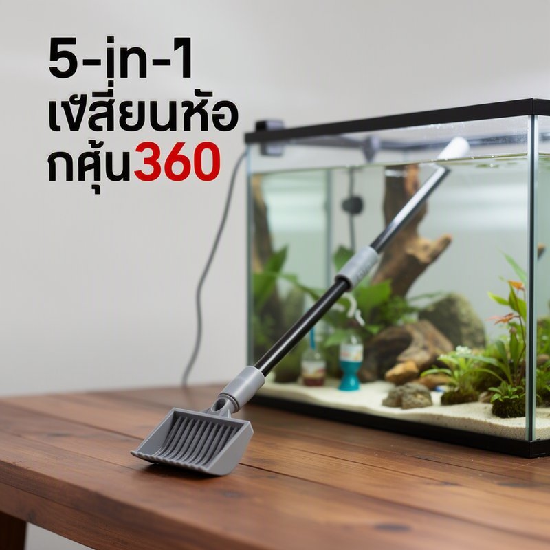 ชุดทำความสะอาดตู้ปลา 5 in 1 อุปกรณ์ดูแลอควาเรียม รูปที่ 2