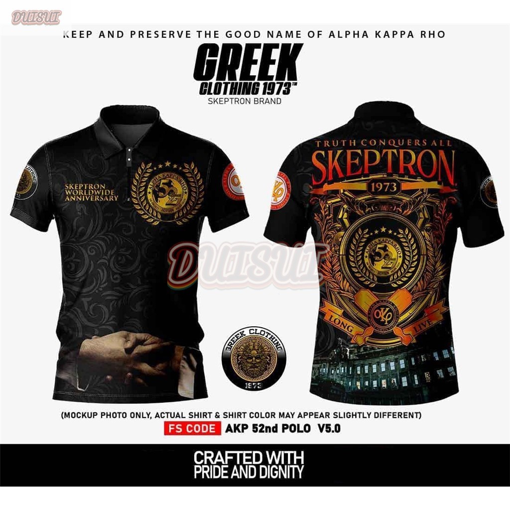 ผู้ชาย AKP Alpha Kappa Rho V34 52nd Anniversary Skeptron Quick-Dry Casual 3D พิมพ์เสื้อยืด 3 ด้านบน