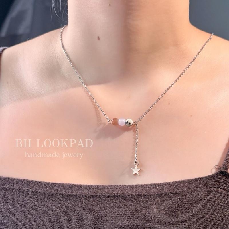 สร้อยคอลูกปัด จี้ดาว หลากสี มินิมอล |Handmade