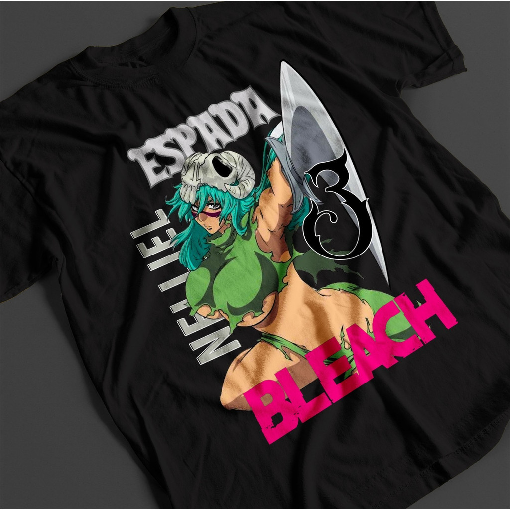 พร้อมส่ง เสื้อยืดผู้ชายลาย Bleach Anime Nelliel Ichigo Bankai แฟชั่น t shirt ใส่สบายสุดๆ ระบายอากาศไ