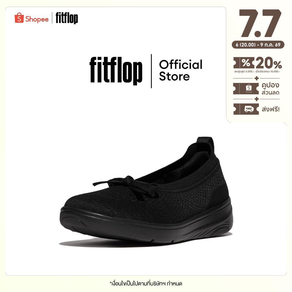 FITFLOP SUPER-Q BOW KNIT BALLET FLATS รองเท้าทรงบัลเล่ต์ผู้หญิง รุ่น JH8-090 สี BLACK