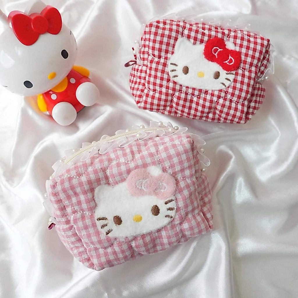 [PREORDER] Hello Kitty Toast Bag Cosmetic Bag – Portable Travel Skincare Pouch & Toiletry