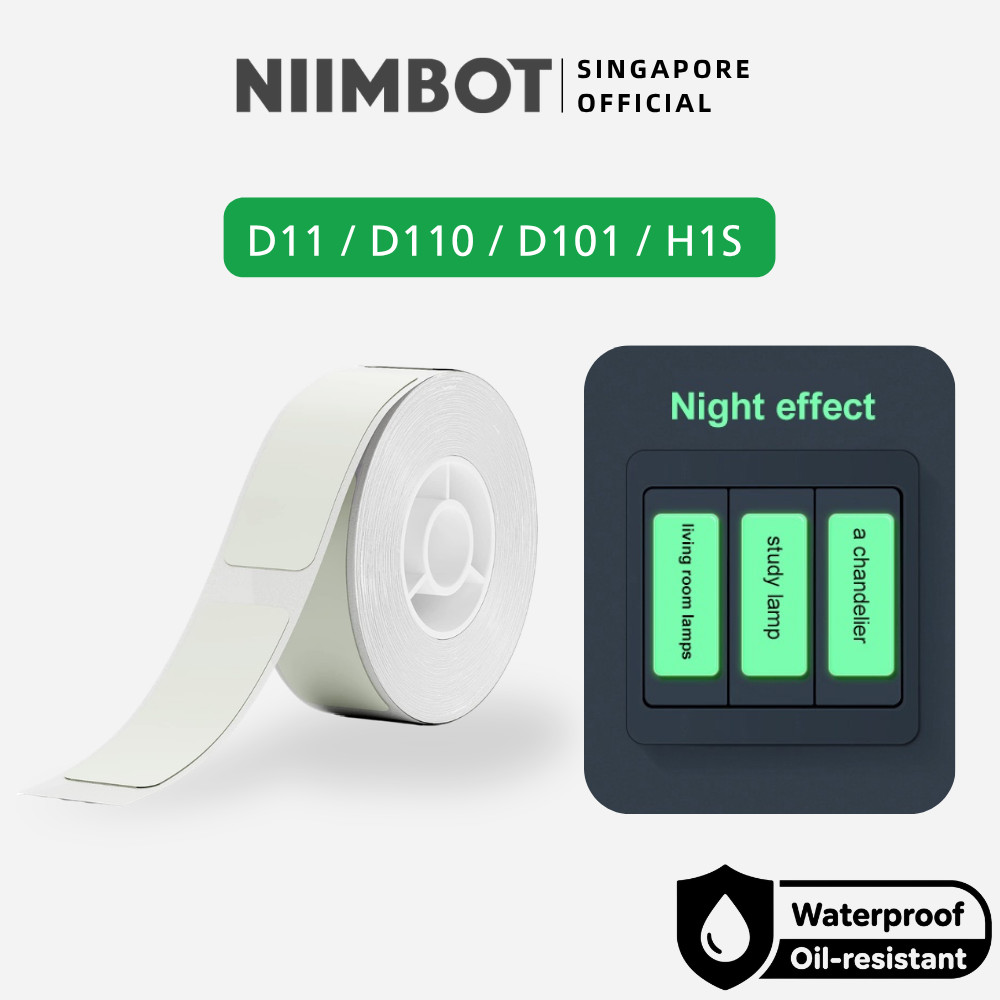 NIIMBOT Luminous, สําหรับ D11 D110 D101 H1S Glow in the Dark Refill สติกเกอร์ฉลากกระดาษ