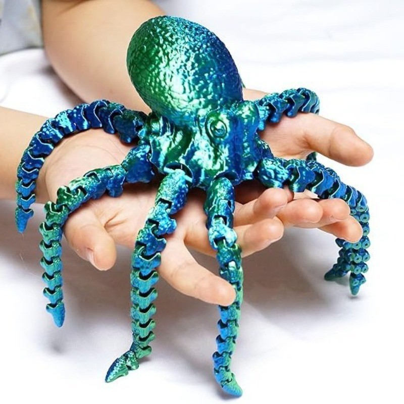 17 ซม.3D พิมพ์ Articulated Octopus Fidget ของเล่นยืดหยุ่น Movable Tentacles ความเครียดบรรเทา Sensory ของเล่นน่ารักสีสัน Octopus เครื่องประดับของขวัญเด็กผู้ใหญ่