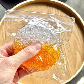 🔥ส่งไว🔥Ball Squishy ก้อนใสสีอำพัน แบบลูกบอล ของเล่นบีบอัด เติมมินิบล็อกด้านใน บีบสนุก เด้งช้า คลายเครียด