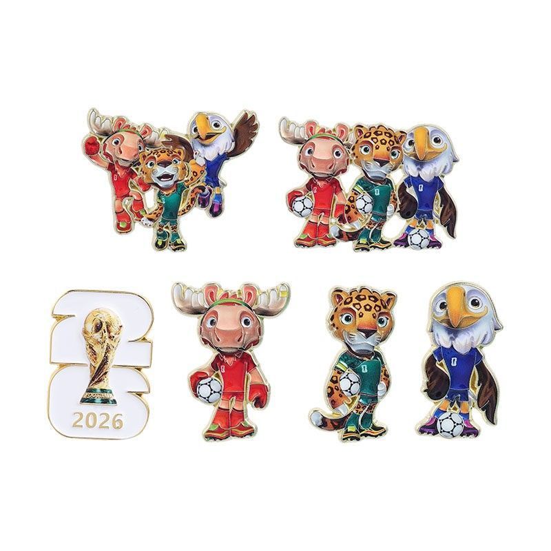 2026 Megamo World Cup Mascot สินค้าเข็มกลัดที่ระลึกคอลเลกชัน Badge ป้ายโลหะพัดลมอุปกรณ์เสริม 7.7g