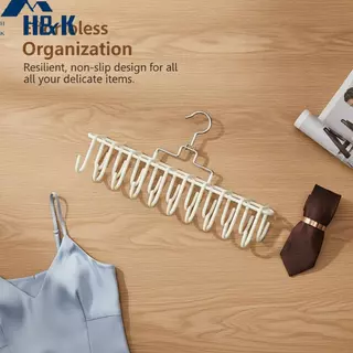 [H&K] ประหยัดพื้นที่ Multi Hook Hanger 360 หมุนลื่นสําหรับ Bras Camisoles Tank Tops เข็มขัดตู้เสื้อผ้าขนาดเล็ก Solution {th}