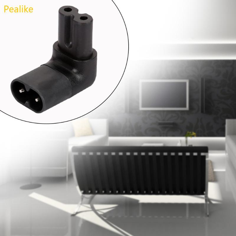 Pealike สีดําชายหญิง Extension Connector IEC320 iec C7 ถึง C8 90 องศาอะแดปเตอร์