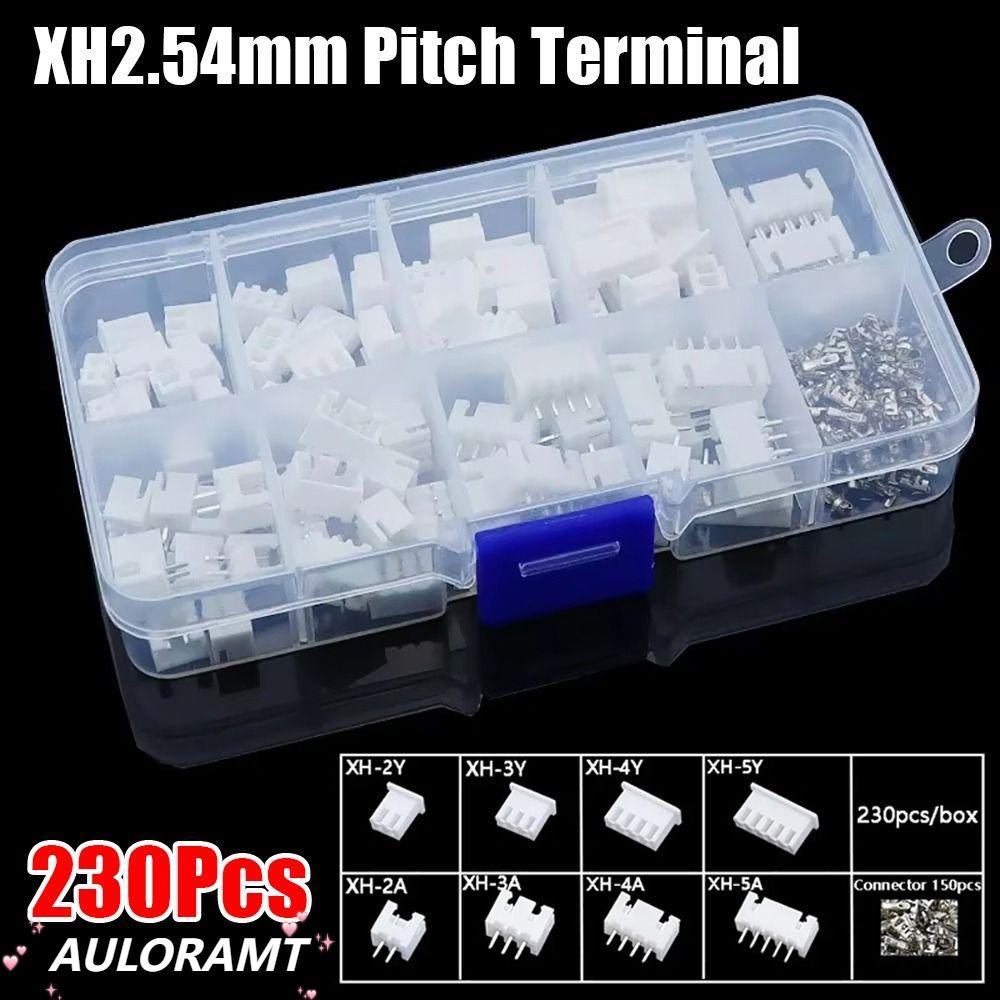 AULORAMT 230 ชิ้น 2.54 มิลลิเมตร Pitch Terminal, 2 P 3 P 4 P 5pin ชายและหญิง Pin Connector, 4 ค่า XH