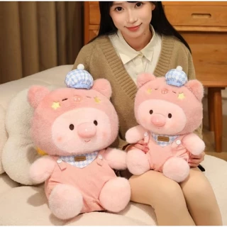 COD ตุ๊กตาหมู ตุ๊กตาขนฟูหมู ชุดเอี๊ยมสุดคิ้วท์ นุ่มนิ่มน่ารัก 23 ซม ของขวัญเด็ก ของขวัญวันเกิด