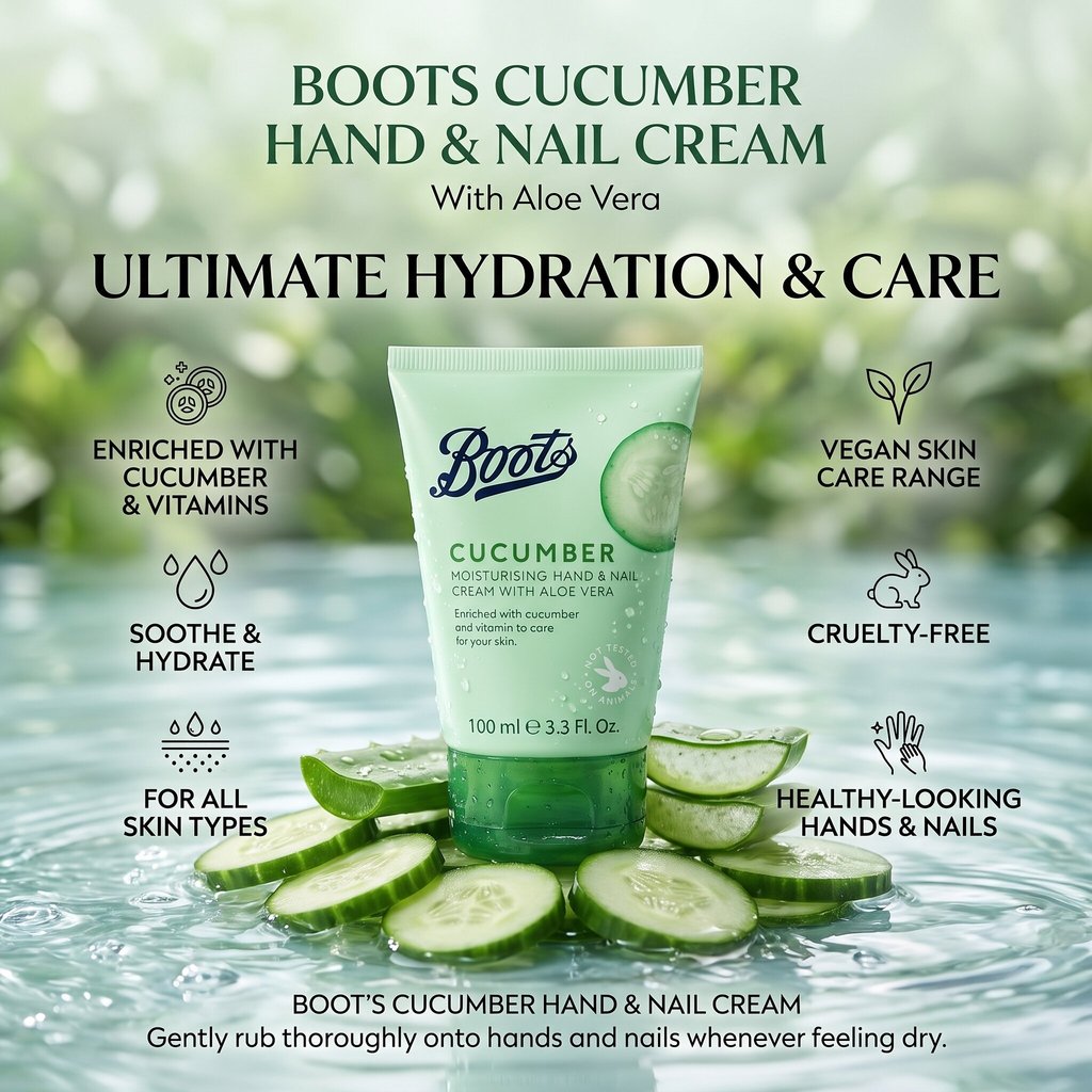 Boots Cucumber كريم يدين وأظافر بالألوفيرا 100 مل — صورة 2