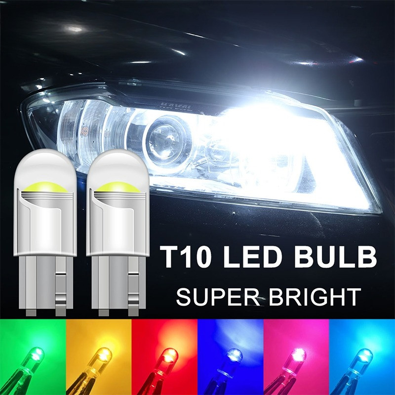 10 ชิ้น/T10 LED W5W WY5W 168 501/T10 COB/ไฟป้ายทะเบียนรถยนต์/T10 ไฟจอดรถ/กันน้ํา