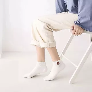 ⚡️ พร้อมส่ง⚡️ 🧦ถุงเท้าข้อสั้นผู้หญิง ลายหมี เลือกสีได้ มี10สี🌈