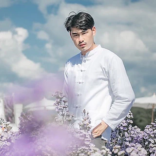 เสื้อผ้าฝ้าย ผ้าพื้นเมือง (หนังกบ) คอจีน กระดุมจีน แขนยาว