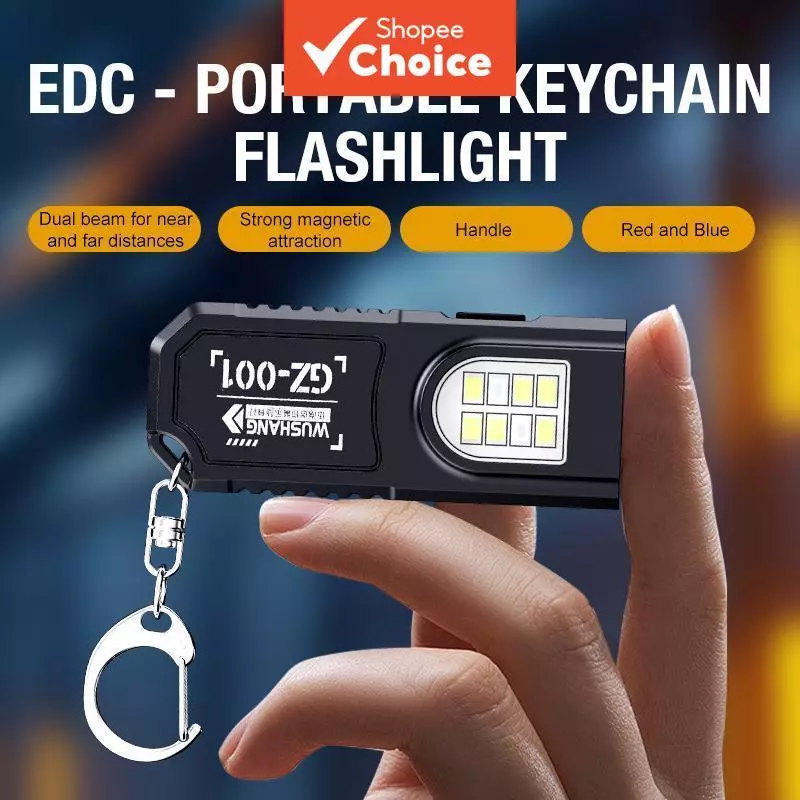 ไฟฉาย LED COB แบบพวงกุญแจ ชาร์จไฟผ่าน USB ขนาดมินิ น้ําหนักเบา แข็งแรง ติดแม่เหล็กได้ เหมาะสําหรับการทํางานกลางแจ้ง