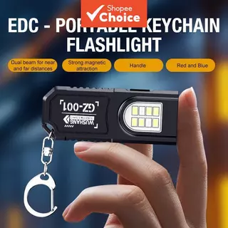 ไฟฉาย LED COB แบบพวงกุญแจ ชาร์จไฟผ่าน USB ขนาดมินิ น้ําหนักเบา แข็งแรง ติดแม่เหล็กได้ เหมาะสําหรับการทํางานกลางแจ้ง
