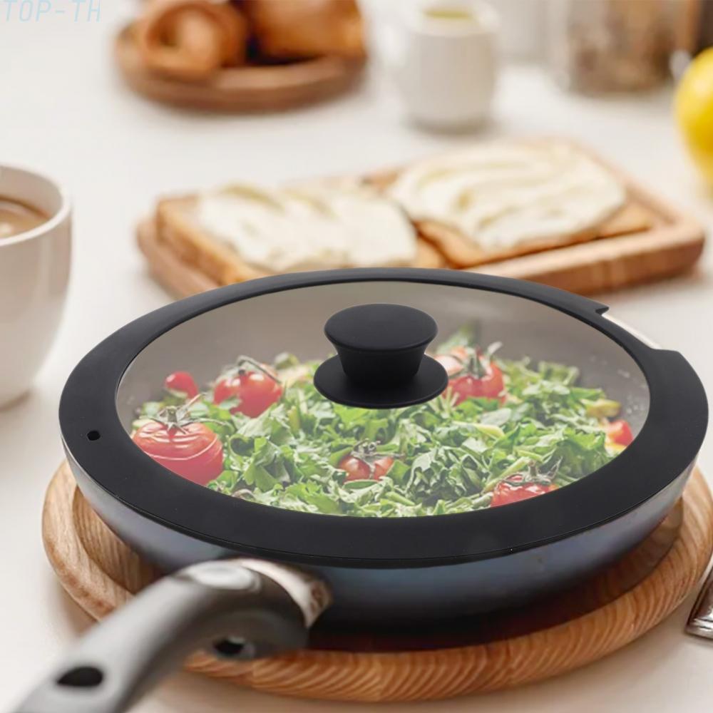 Sleek Black White Silicone Lids Available in Size Range of 18cm to 26cm