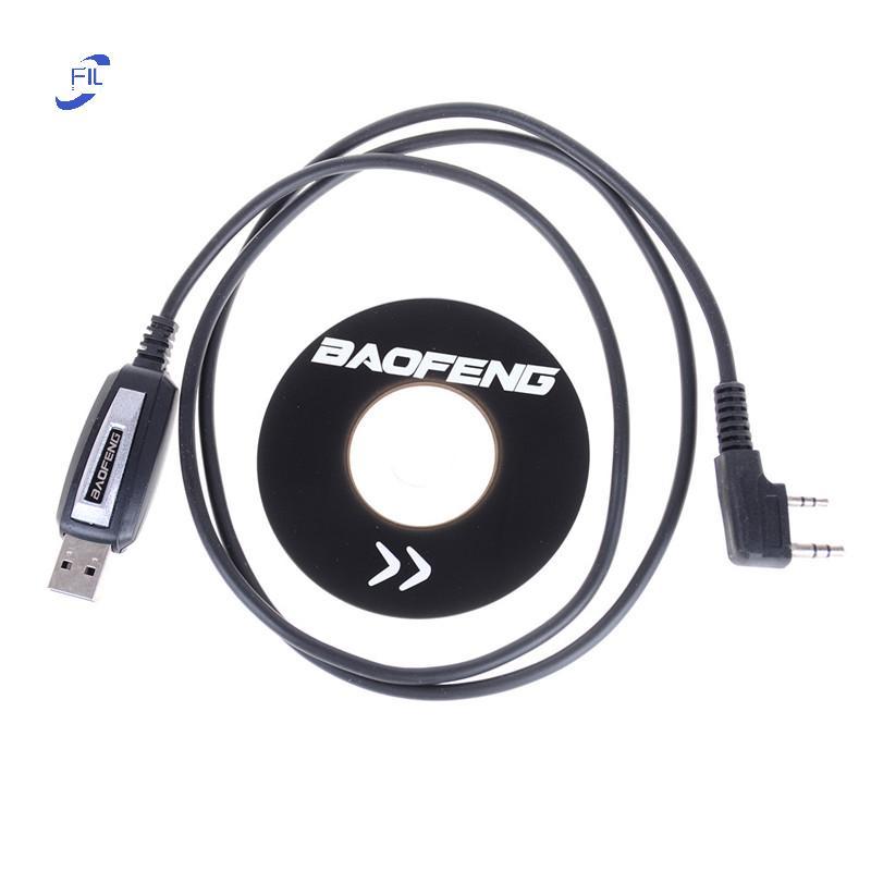 FIL 1 ชุดสายโปรแกรม USB 2Pin พร้อมซอฟต์แวร์ CD สําหรับวิทยุ UV-5R BF-888S