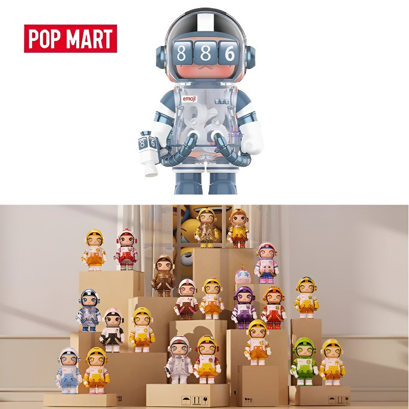 POPMART Molly MEGA SPACE MOLLY 100% emoji Series Figures กล่องตาบอดของเล่นของขวัญ