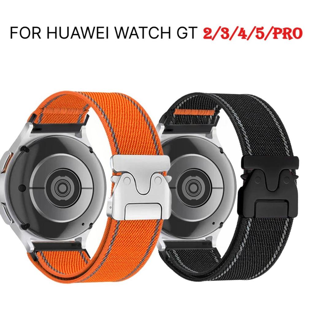 20 มม.22 มม.ไนลอนสะท้อนแสงร่มชูชีพสายคล้องคอสําหรับนาฬิกา Huawei GT 5 สาย Huawei นาฬิกา GT5 Pro Huaw