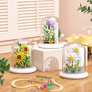 ✨มีไฟ✨ตัวต่อดอกไม้ ดอกทานตะวัน ดอกเดซี่ diy ของขวัญให้แฟน ของขวัญวันวาเลนไทน์
