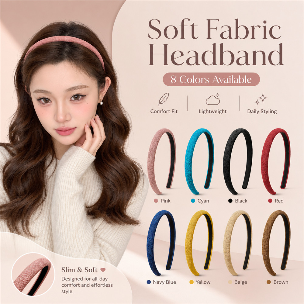 ที่คาดผมบางสีเรียบง่ายสำหรับผู้หญิง พร้อมมงกุฎสูงทำความสะอาดได้ และเป็นอุปกรณ์เสริมทรงผมสำหรับสวมใส่กลางแจ้ง