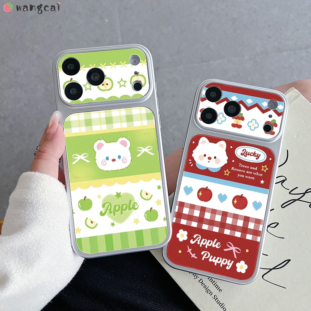 สําหรับOPPO Reno 16 15C 15F 15 Mini 14F 14 13F 13 12F 12 FS 11F 11 10 9 Pro Max Plusเคสโทรศัพท์หนังPUน่ารักสีเขียวสีแดงAppleหมีสุนัขStarดอกไม้โบว์รักปลอกอ่อนกรณีปก