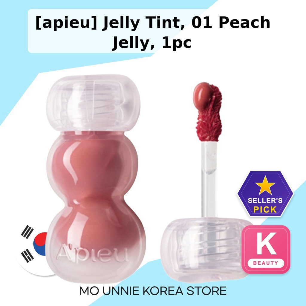 [apieu] Jelly Tint, 01 Peach Jelly, 1pc / Korean Jelly Tint / Vibrant Color / ของแท้ 100% by MO DANN