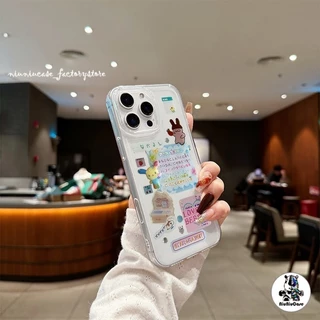 โปร่งใส จัดส่งจากประเทศไทย สไตล์ญี่ปุ่นน่ารักนุ่ม for iPhone เคสไอโฟน 11 12 13 14 15 16 17 PRO MAX X XS MAX XR 7/8PLUS