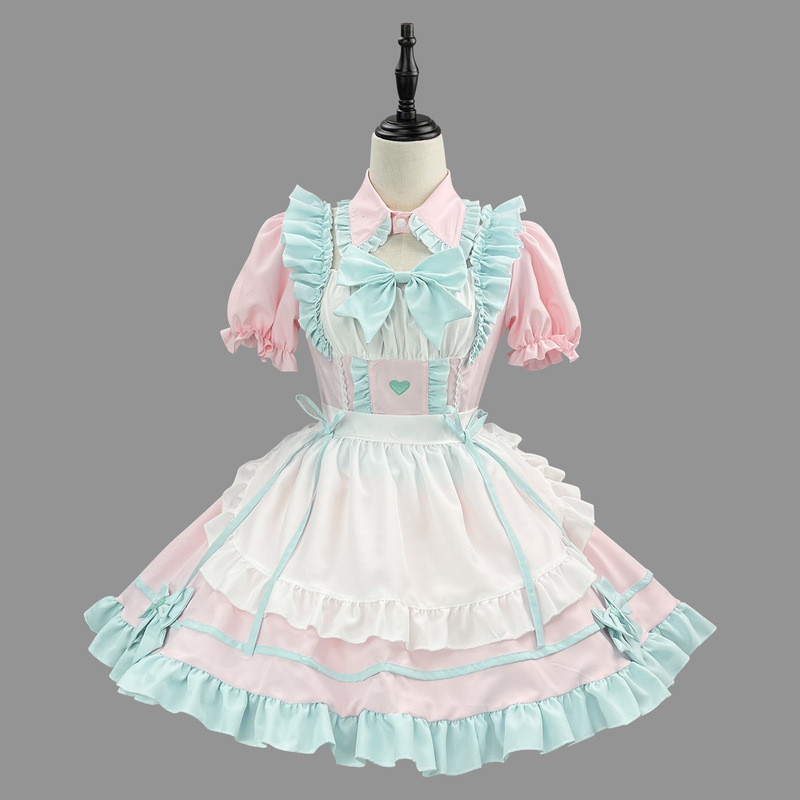 Lolita Lolita ชุดแม่บ้านชุด Cafe ชุดแม่บ้าน Plus ขนาดเสื้อผ้าผู้หญิง Lolita