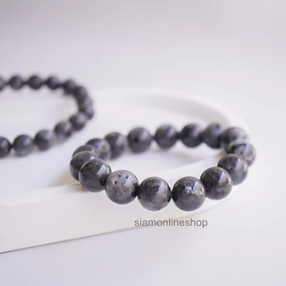 Natural st one หินสีลาบราโดไรท์ เลือกขนาดเม็ดหินได้ (4-10 มม.) สร้อยข้อมือหินแท้ by siamonlineshop