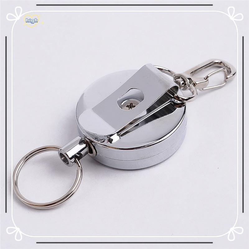 Anti Lost Resilience Steel Wire Elastic Key Chain Recoil Sporty Alarm Key Ring