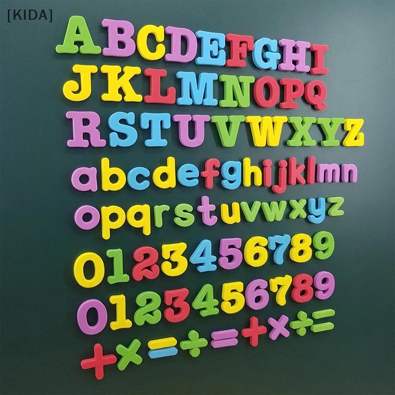 [KIDA] แม่เหล็กตัวอักษรตัวเลขตัวอักษร ABC 123 แม่เหล็กติดตู้เย็นพลาสติกการศึกษาก่อนวัยเรียนการเรียนรู้ชุดของเล่น Uppercase Lowercase คณิตศาสตร์