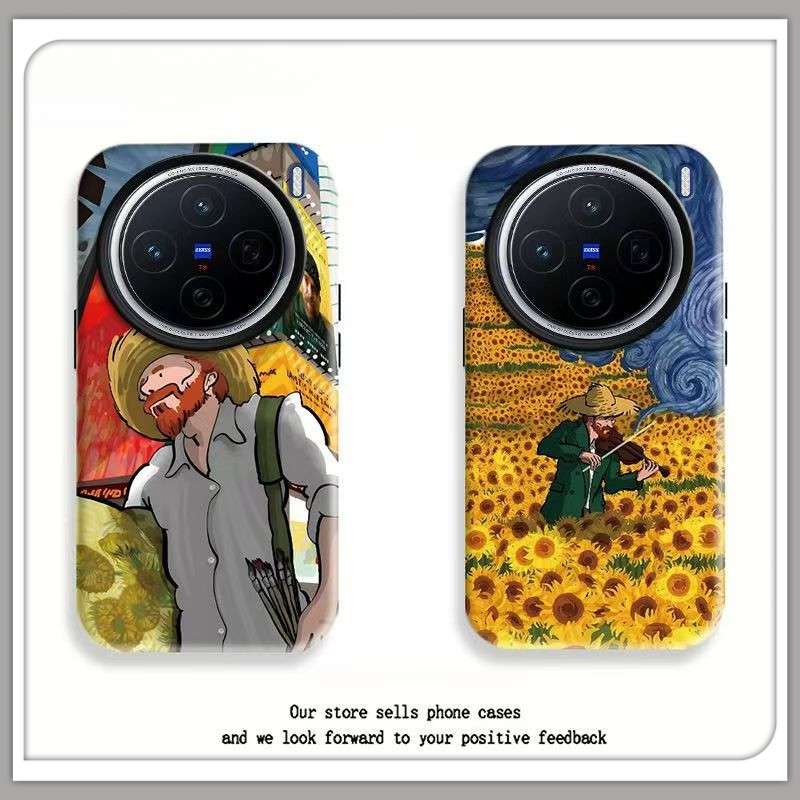 Van Gogh Sunflower เหมาะสําหรับ vivoX200/X300 เคสโทรศัพท์ X100S/X80/X300 Ultra/X300s ฟิล์ม X300 Pro/