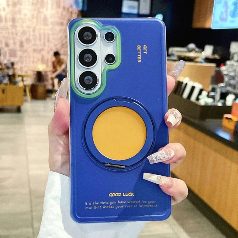 เคสแม่เหล็กขาตั้งวงแหวนหมุนได้ กันตก กันกระแทก รองรับชาร์จไร้สาย สำหรับ Samsung S26 S25 S24 Ultra Plus ปกป้องกล้อง