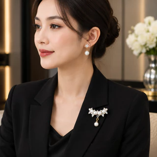มุกความปลอดภัยขาเข็มกลัดป้องกันการสัมผัสเสื้อผ้าขา พลอยเทียม เครื่องประดับแฟชั่น