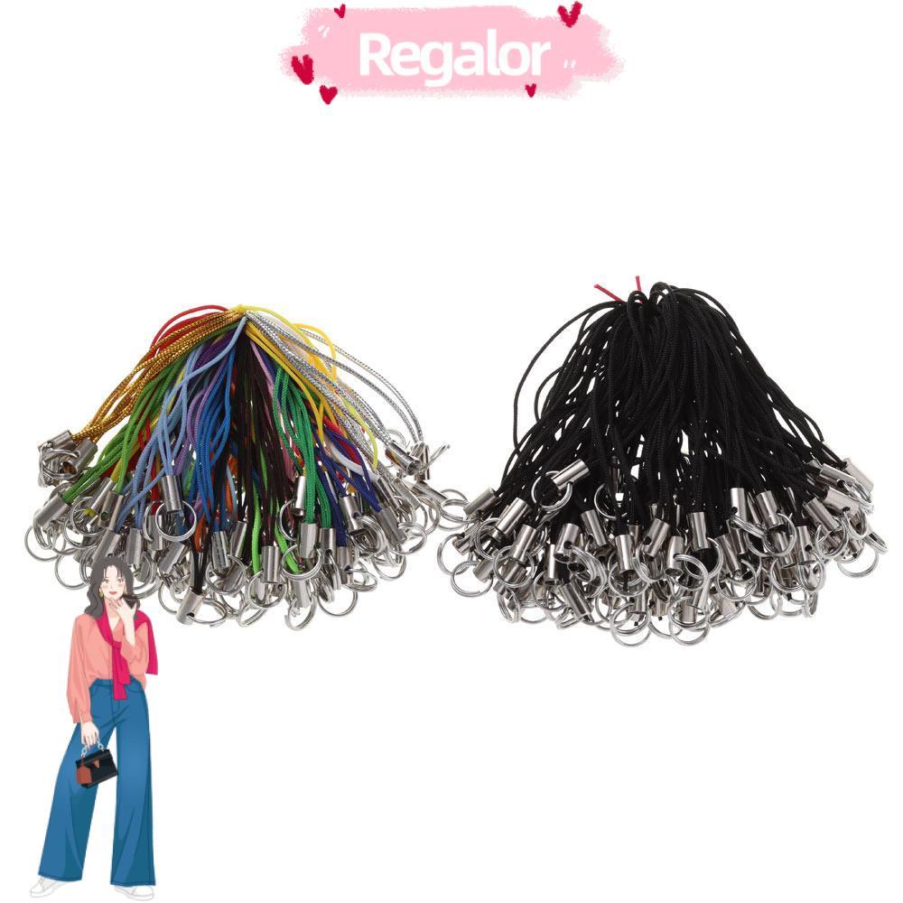 REGOR 100 ชิ้นสายไฟแหวนกุญแจหัตถกรรมจี้เครื่องประดับของเล่นโพลีเอสเตอร์คลิปจี้