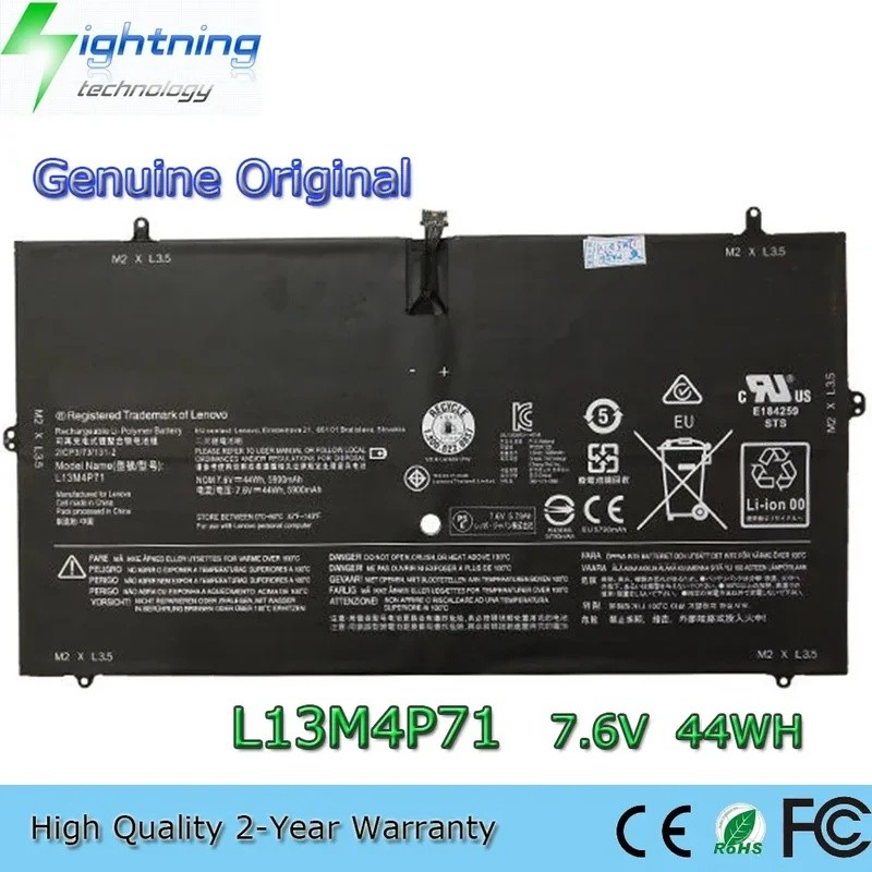 44Wh Original L13M4P71 แบตเตอรี่สําหรับ Lenovo YOGA 3 PRO L14S4P71 1370 Pro-5Y71 Pro-I5Y51 80HE I5Y7
