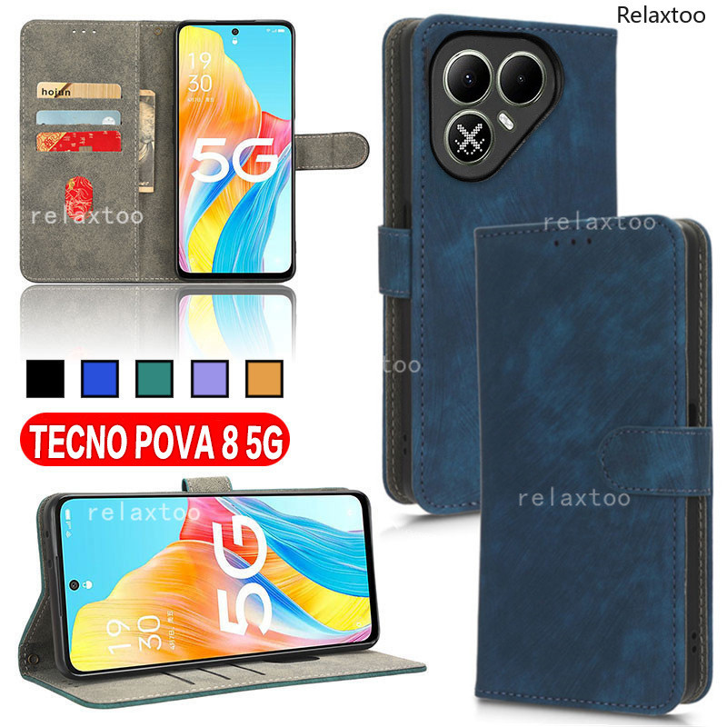 TECNO POVA8 2026 ซองหนังสําหรับ Tecno 8 Pro 8Pro Pova8Pro TecnoPova8Pro 5G 4G LK6 Magnetic Bracket ก