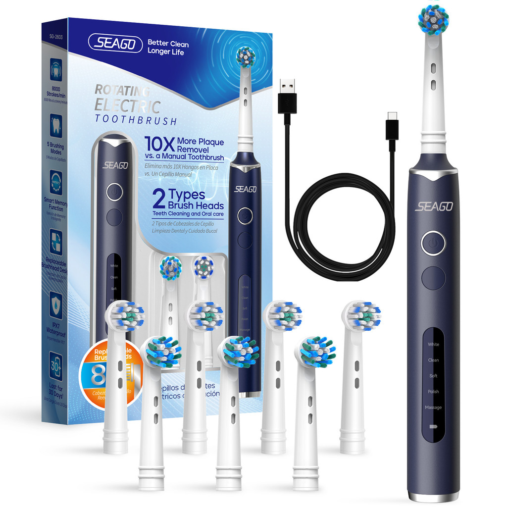 Rotary Electric Toothbrush2025New electric toothbrush, rechargeable model for adults, round head ele