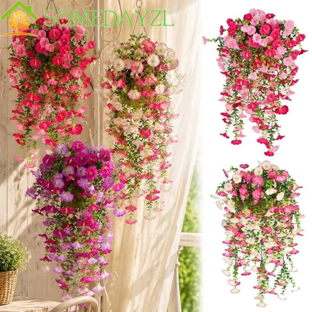 SOMEDAYZL Faux Silk Morning Glory Vines, Vibrant สีพลาสติกประดิษฐ์ Morning Glory ดอกไม้, เหมือนจริง 