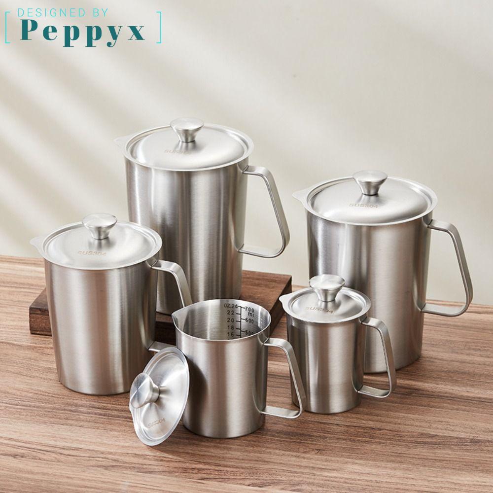ถ้วยตวง PEPPYX หนาขนาดด้านในออกแบบห้องปฏิบัติการบีกเกอร์พร้อมฝาปิดขนาดใหญ่ความจุ 304 สแตนเลส Liquid 