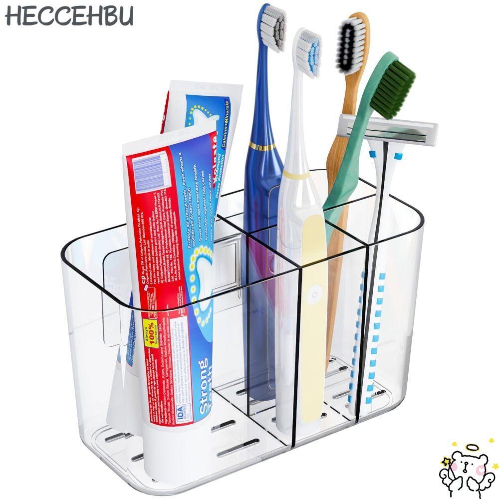 เฮกเช่31ที่ใส่ยาสีฟันและแปรงสีฟัน,5ช่องประหยัดพื้นที่แปรงสีฟันออแกไนเซอร์,คุณภาพสูงติดผนังระบายน้ําได้เก็บฟันแปรงถ้วยยืนห้องน