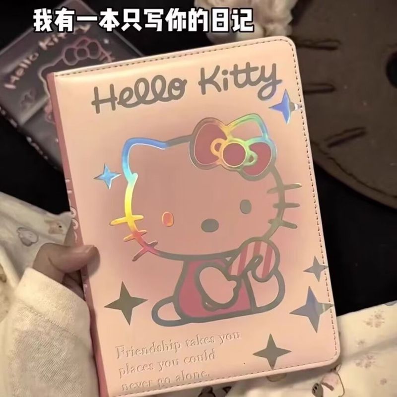 HelloKitty Notebook Cute Hello Kitty Diary High-value Student Notebook Laser Notepad หน้าสี 7.22 B