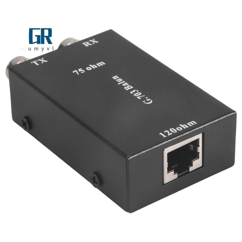 2.048Mbps G703 Coaxial BNC to RJ45 Transmitter E1 Converter Balance to Unbalance 75 Ohm to 120 Ohm I