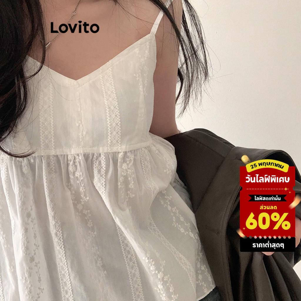 (วันหยุด) Lovito โบฮีเมียนเสื้อกล้ามเสื้อกล้ามปักตาไก่ธรรมดาสําหรับผู้หญิง L89MD095