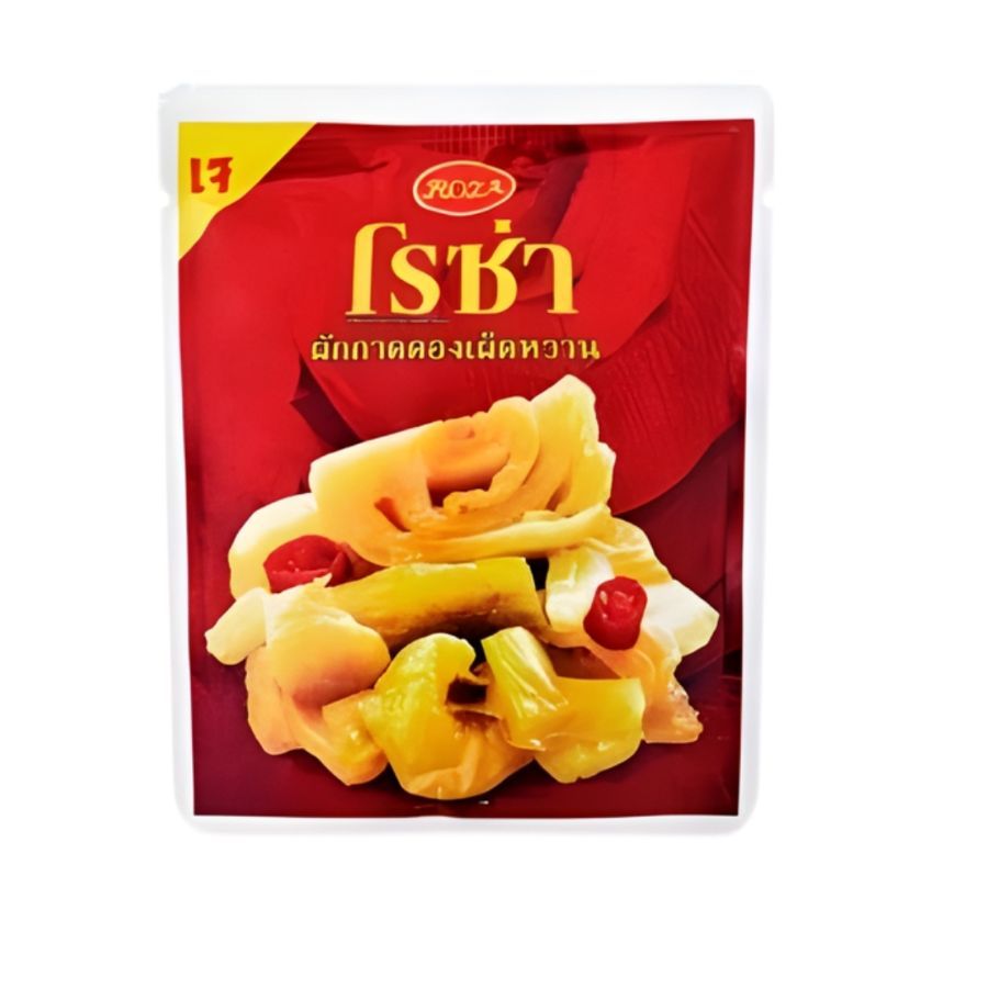 โรซ่า ผักกาดดองเผ็ดหวาน Roza Chilli Sweet Pickled Mustard 145g.
