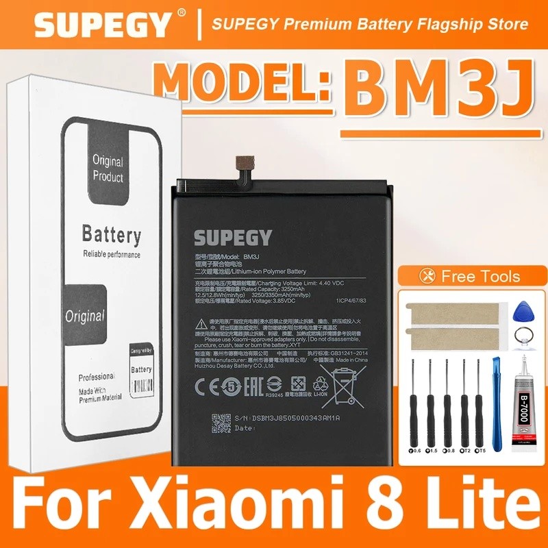 BM3J 3350mAh แบตเตอรี่โทรศัพท์สําหรับ Xiaomi 8 Lite /Mi8 Lite เปลี่ยนแบตเตอรี่ Bateria + เครื่องมือ